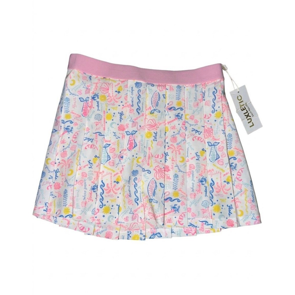 Lilly Pulitzer Luxletic Girls XL 12-14 Pleated Athletic Skort Coastal Print